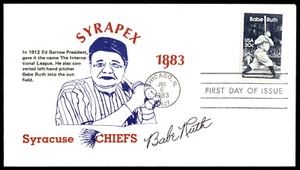 1983 Babe Ruth FDC Syracuse Chiefs Syrapex Cachet - Picture 1 of 2