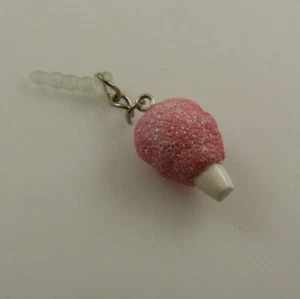 cotton candy pink charm cell phone fits Ipad charm ear cap dust plug   - Picture 1 of 4