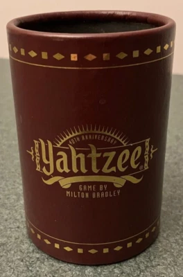 Taza de dados Yahtzee Shaker 1995 40 aniversario pieza original del juego Foto 1 de 4
