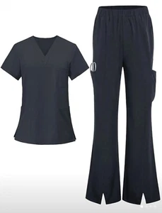 Women's Stretchy Scrub Set with Pockets, Breathable Polyester Blend, 2xL - Picture 1 of 2