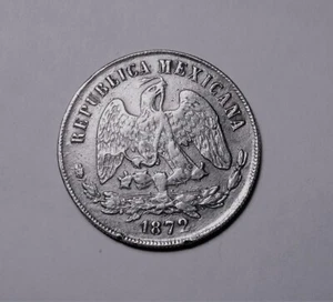 Mexico - 1872 Pi O Large Silver Peso - Excellent Coin - Picture 1 of 2