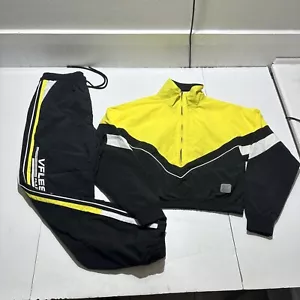 FILA VFILES Windbreaker Tracksuit Womens S And M Cropped Jacket Top Yellow Black - Picture 1 of 22