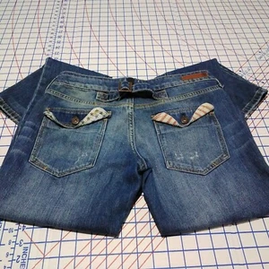 Pantalones de mezclilla para mujer River Island en apuros ajustados pierna cónica altura baja - Imagen 1 de 12