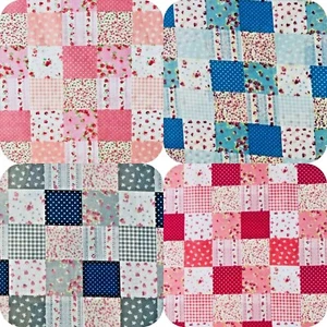 Patchwork Print Poly Cotton Fabric Material 112cm Wide For Crafts Bunting Decor - Picture 1 of 6