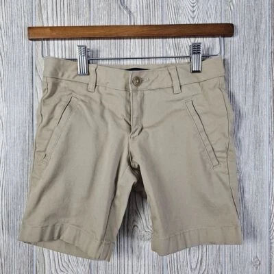 Lands' End Kids Khaki Bermuda Shorts Unisex 8 School Uniform Cotton Blend - Image 1 of 4