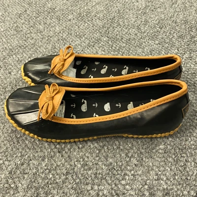 London Fog Webster Duck Rain Shoes Size 7 Waterproof Shell Nautical Boat Whales - Image 1 of 4