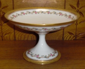 Antique Wm. Guerin & Co. Limoges France Porcelain Compote - 8 7/8" Diameter - Picture 1 of 5