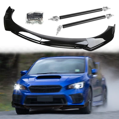 For Mazda CX-3 CX-5 CX-7 Front Bumper Lip Splitter Spoiler Glossy+Strut Rods Foto 1 de 4