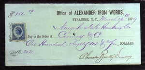 4A696 - 1879 OFFICE OF ALEXANDER IRON WORKS - SYRACUSE, NY - Picture 1 of 2