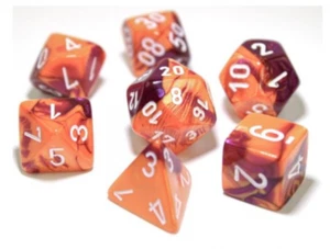 Chessex Lab Dice 7 Würfel Set Orange-Lila/Weiß (Limited Edition) - CHX30021 - Bild 1 von 1