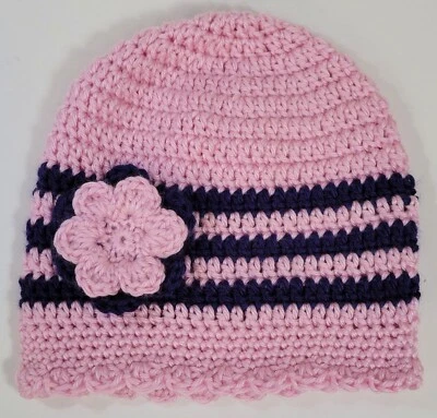 豆豆女孩青少年儿童 3 - 7 岁手工条纹粉色紫色花朵边缘 — 第 1/2 张图片