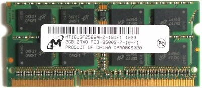 Micron 2GB-SODIMM  MT16JSF25664HZ-1GIF1 - Image 1 of 4