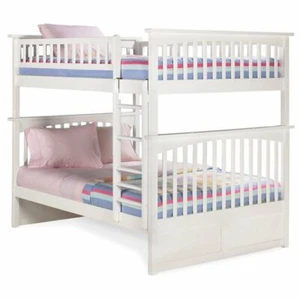 Leo & Lacey Full Over Full Bunk Bed in White - Picture 1 of 3