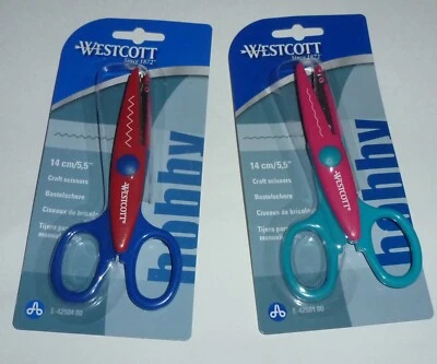 2 x Westcott Craft Scissors - Zigzag & Scallop Cut 14cm / 5.5" - new