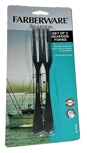 FARBERWARE ~ SEAFOOD FORKS ~ Set of 2 ~ Stainless Steel - Picture 1 of 1