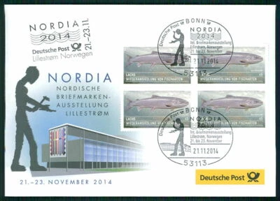 GERMANY EXHIBITION-COVER 2014 NORWAY LILLESTROM ART FISH SALMON /m3352 - Image 1 of 2