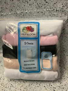 ⚡️Fruit of the Loom Girls' Camisole Shirts (5 Pc Pack) Medium 🆕Open Package🆕 - Picture 1 of 2