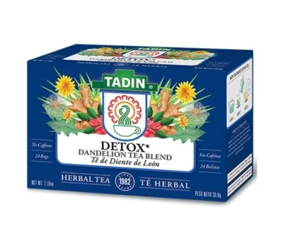 Tadin Dandelion Root Detox Tea Blend. Supports Digestion. 24 Teabags. 1.19 oz