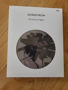 Nordstrom Strumpfhose mit Blumenspitze 30 DEN schwarz Größe M/L  - Bild 1 von 5
