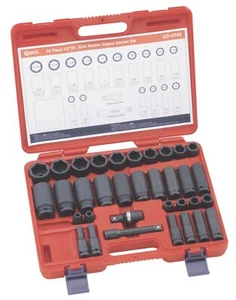 Genius Tools 34 Piece 1/2" Dr. SAE Master Impact Socket Set (CR-Mo) - CD-434S... - Picture 1 of 1
