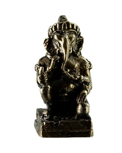 Statuette Ganesh Kniend aus Messing Figürchen Amulett Thailand 280 - Picture 1 of 6