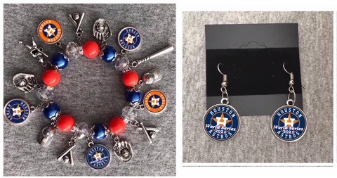 Houston Astros World Series 2021 Bracelet and Earring set Cover
