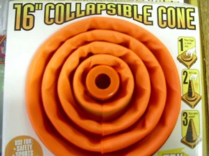 TRAFFIC CONE COLLAPSIBLE 16" close-out - Picture 1 of 2