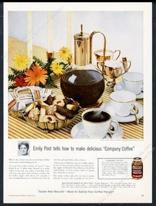 1955 Loewy Continental China Script cafetera jarra taza foto Nescafé anuncio impreso - Imagen 1 de 1