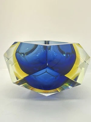 Énorme MURANO 2,350kg forme diamant SOMMERSI Favio Poli vide poche Seguso - Photo 1/4