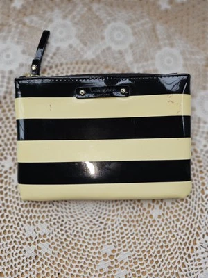 Kate Spade 'Penn Valley' Black & Cream Striped Mini Pouch - Image 1 of 4