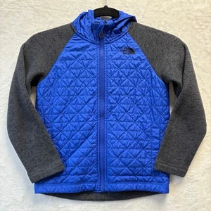 The North Face Jacke Kleinkind 6T blau grau gesteppt durchgehender Reißverschluss Kapuze - Bild 1 von 11