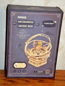 ROKR “Starry Night” Robotime Mechanical 3D Wooden Puzzle Music Box Kit- NEW - Picture 1 of 3