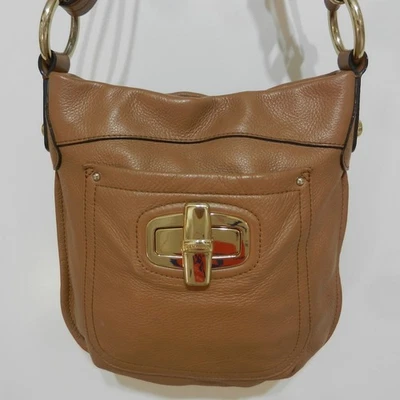 B. MAKOWSKY Caramel Pebbled Leather Small Adjustable Crossbody Bag - Image 1 of 4