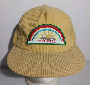 Truckee CA Courderoy Hat Cap Light Yellow / Beige Vintage Adjustable Strap - Picture 1 of 7