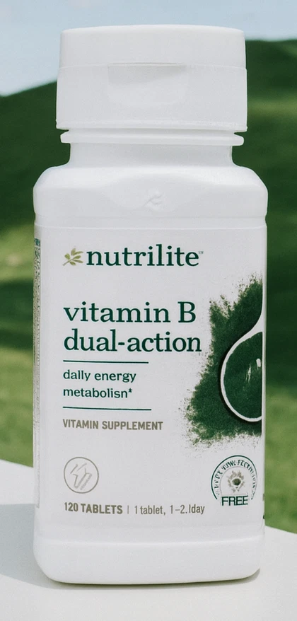 Nutrilite Vitamina B Doble Acción 120 Comprimidos Energía y Fatiga Apoyo Sin Gluten Foto 1 de 2