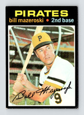 1971 Topps Card, #110 Bill Mazeroski HOF, Pittsburgh Pirates No. 9 retired