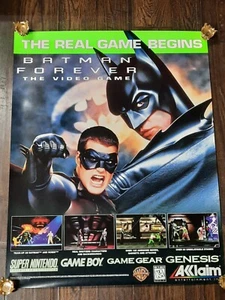 Vintage Batman Forever Original 1995 Movie Video Game Poster. 28"x22". Rolled - Picture 1 of 6