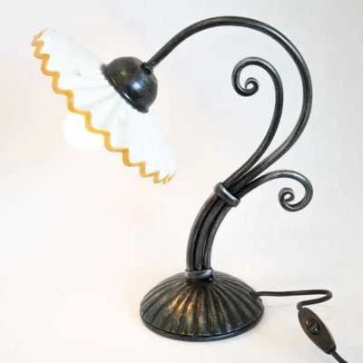 Lamp for Bedside Table Iron With Ceramics White And Yellow Foto 1 de 3