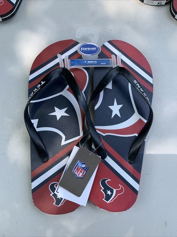 Houston Texans NFL Football Unisex Large 9-10 Logo Flip Flops Sandals #319 Cover