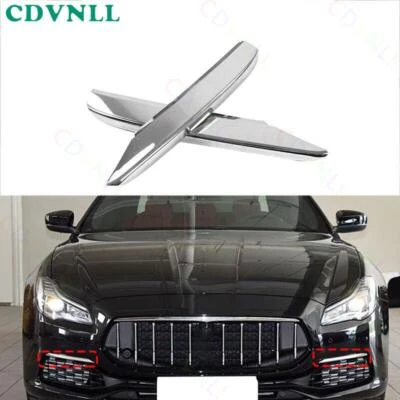 For Maserati Quattroporte 2017-2022 Chrome Front Bumper Side Grille Trims Pair - Image 1 of 4