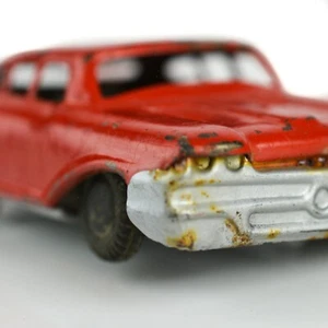 LOUIS MARXX Line Mar Toys Japan Red Tin Friction Car Chevy Plymouth Red Sedan  - Picture 1 of 8