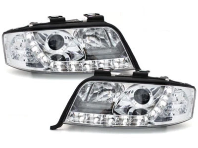 AUDI A6 4B, 5C LED Tagfahrlicht Optik Scheinwerfer Chrom Bj.5.2001-2004 - Bild 1 von 4