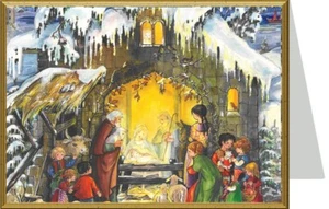 Nostalgische Weihnachtskarte m. Umschlag ° Jesus Geburt ° Sellmer Verlag - Bild 1 von 1