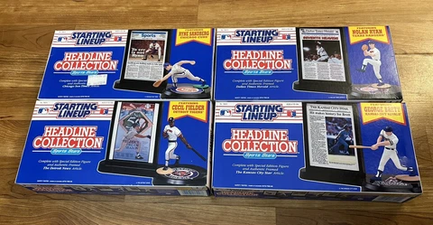 (4) Starting Lineup Headline Collection Lot Nolan Ryan & George Brett Sandberg Cover