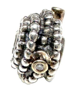 Pandora SS & 14K Gold W/Diamond ENTANGLED BEAUTY 790277D - Picture 1 of 7