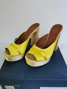Plataforma de mula amarilla Malone Souliers Yasmin 125-5 tamaño 4,5 uk - Imagen 1 de 11