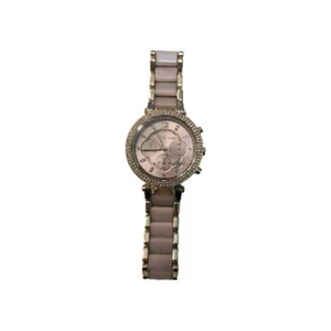 Michael Kors Women's Blush & Gold Tone Pave Crystal Chronograph Watch - Picture 1 of 13