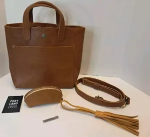 Mini borsa a tracolla Portland Leather Goods prato marrone borsa lavorata nappa nuova senza etichette - Foto 1 di 17