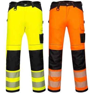 PORTWEST PW3 Hi-Vis Lightweight Stretch Work Trousers Safety Flexible Pant-PW303 - Picture 1 of 11