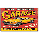 Panneau en étain métal service complet garage vintage homme grotte style rétro boutique murale